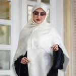 روسری ژاکارد لمه شاین شاینیکا گل - Image 5