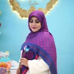 روسری کشمیر سه حاشیه آبنباتی - Image 2