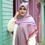 روسری کشمیر سه حاشیه آبنباتی - Image 3