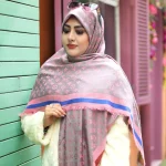 روسری کشمیر سه حاشیه آبنباتی - Image 4