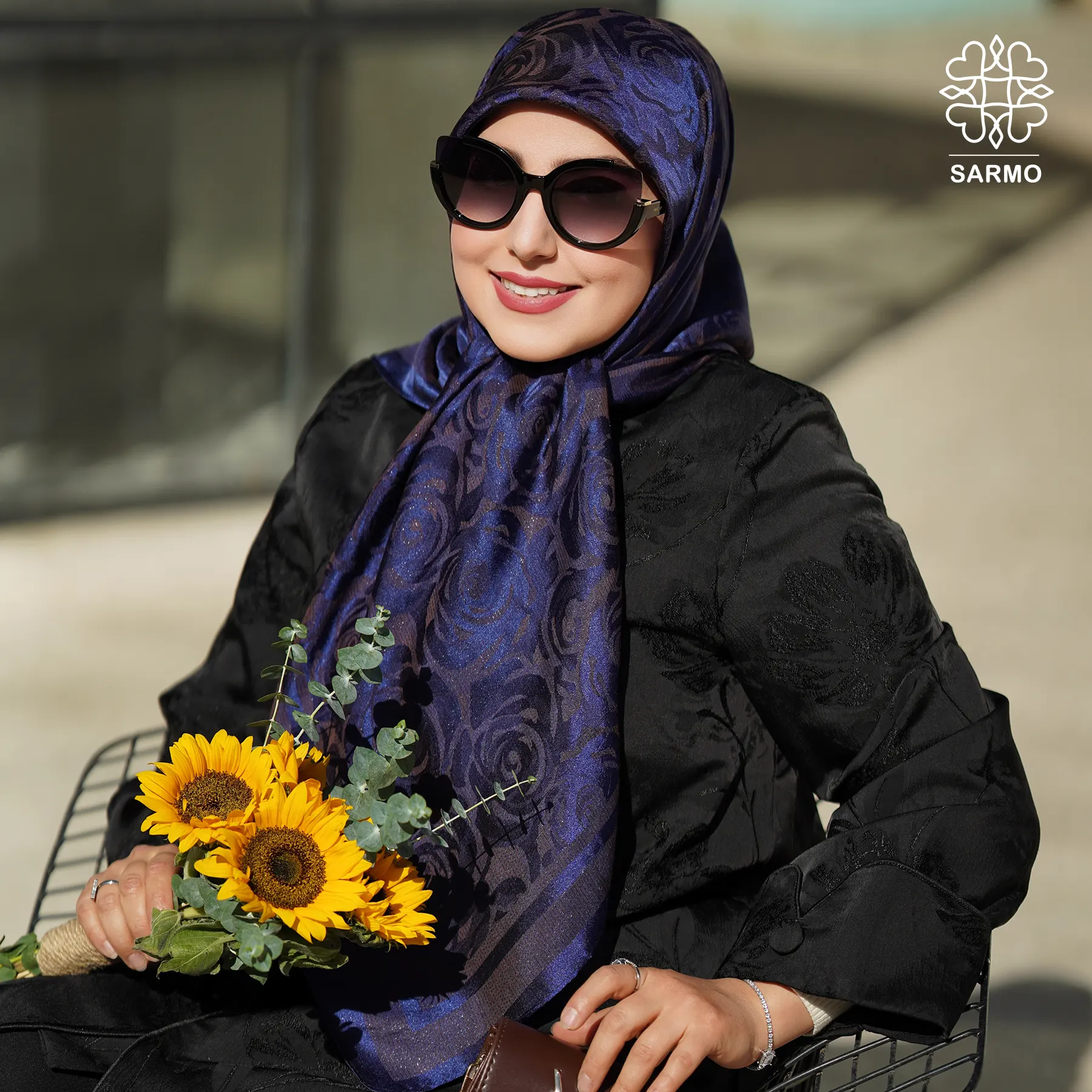 رونا گل رز-کاور2 روسری ژاکارد رونا گل رز - Image 1