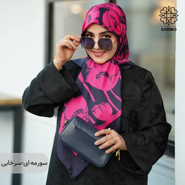 روسری ابریشم توییل گلباران اقتصادی - تصویر 25