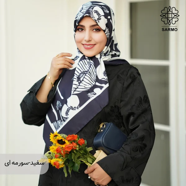 روسری ابریشم توییل گلباران اقتصادی - تصویر 6
