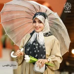 روسری ابریشم توییل شکوفه - Image 2