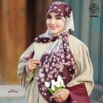 روسری ابریشم توییل شکوفه - Image 20