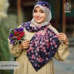 روسری ابریشم توییل شکوفه - Image 26