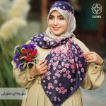 روسری ابریشم توییل شکوفه - Image 25