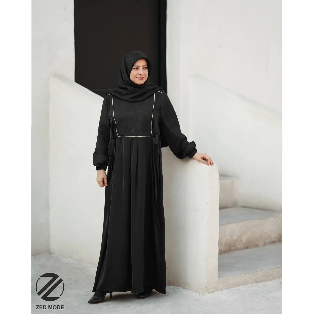 عبا-کرپ-لاوینا-و-ژاکارد-استایل-z-17338 عبا کرپ لاوینا و ژاکارد استایل z40 - Image 1