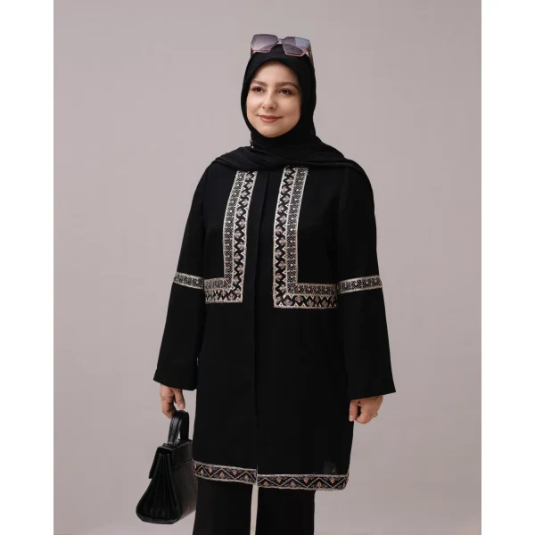 مانتو کوتاه با نوار گلدوزی استایل z87 - تصویر 4