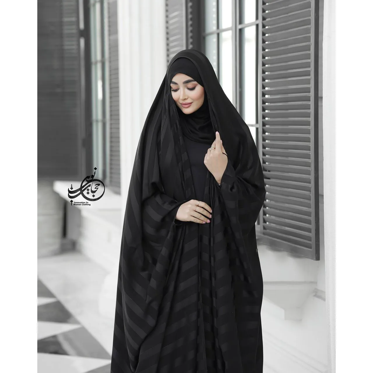 چادر-عبا-لاین-و-لمه-مدل-پریاس-21639 چادر عبا لاین و لمه مدل پریاس - Image 1