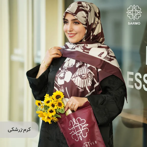 روسری ابریشم توییل گلباران اقتصادی - تصویر 12