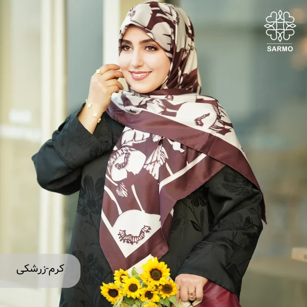 روسری ابریشم توییل گلباران اقتصادی - تصویر 11