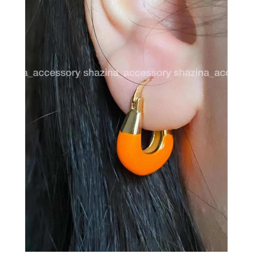 گوشواره-پاستیلی-نارنجی-کوچک-202-316 گوشواره پاستیلی نارنجی کوچک - Image 1