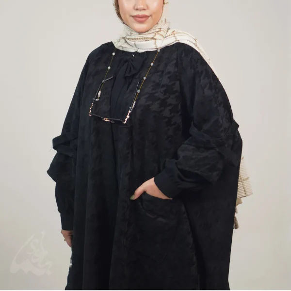 پانچو پناه مخمل شانل ترک - تصویر 2