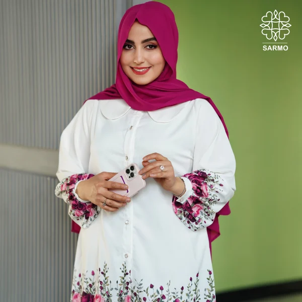 شومیز الیزه بهاران سرخابی - تصویر 2