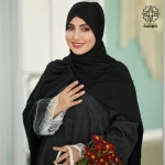 شال کویتی کشی مشکی مرواریدی