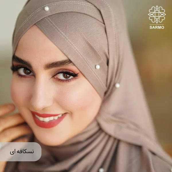 شال کویتی کشی با مروارید سفید - Image 4