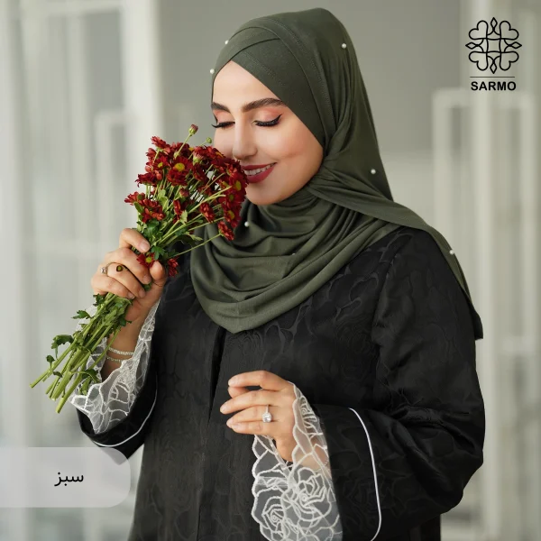 شال کویتی کشی با مروارید سفید - Image 16