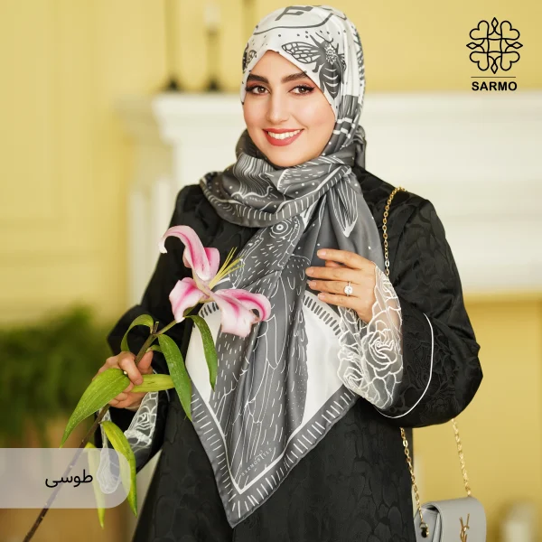 روسری ابریشم توییل شقایق - اقتصادی - تصویر 6
