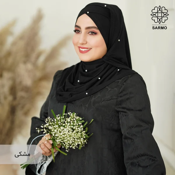 شال کویتی کشی با مروارید سفید - Image 19