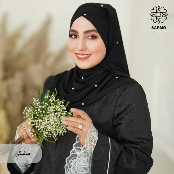 شال کویتی کشی با مروارید سفید - Image 20