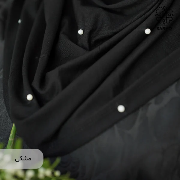 شال کویتی کشی با مروارید سفید - Image 9