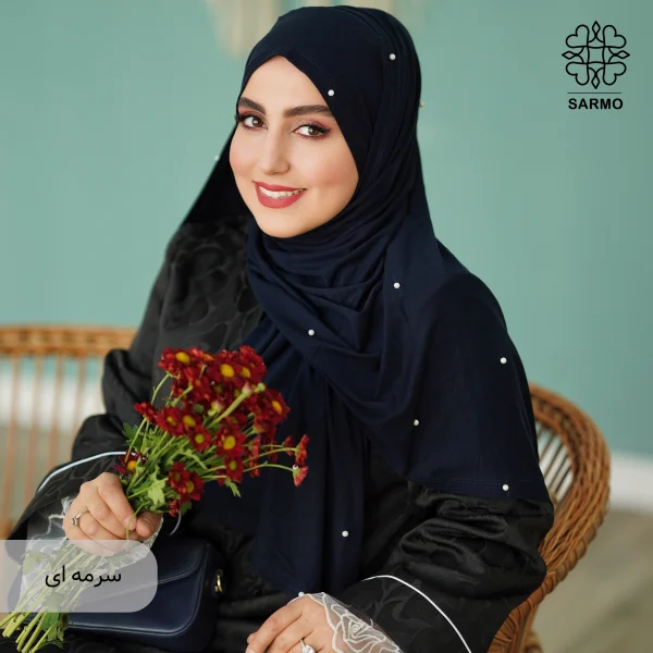 شال کویتی کشی با مروارید سفید - Image 18