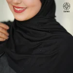 شال کویتی کشی مشکی مرواریدی - Image 4