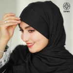 شال کویتی کشی مشکی مرواریدی - Image 3