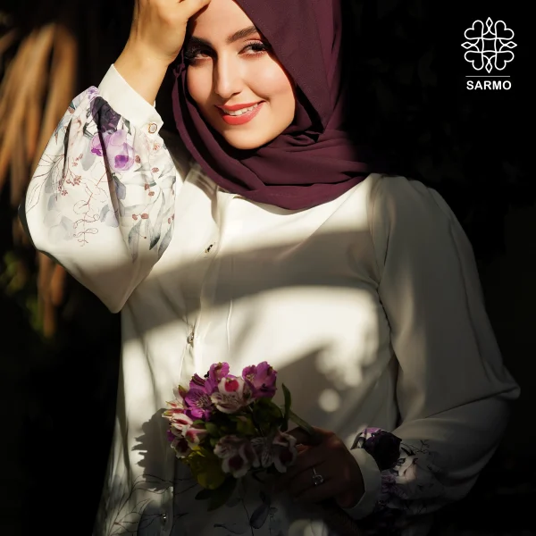 شومیز الیزه بهاران بنفش - تصویر 5