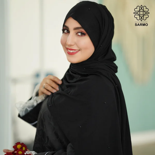 شال کویتی کشی با مروارید مشکی - Image 3