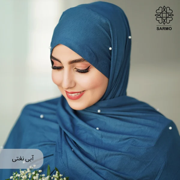 شال کویتی کشی با مروارید سفید - Image 11