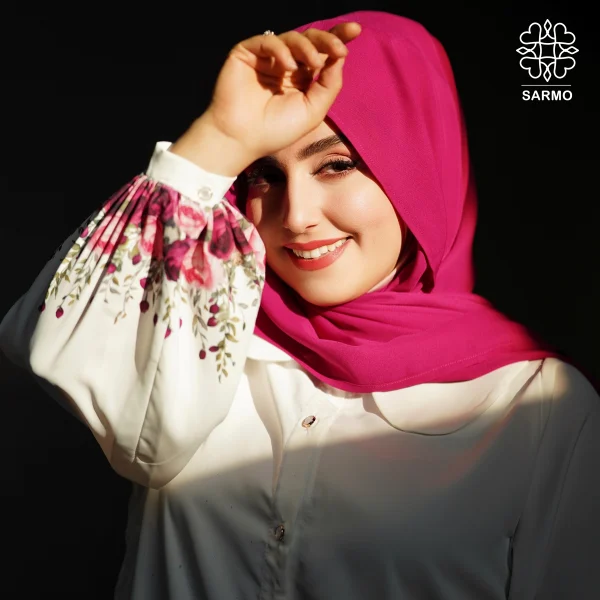 شومیز الیزه بهاران سرخابی - تصویر 6