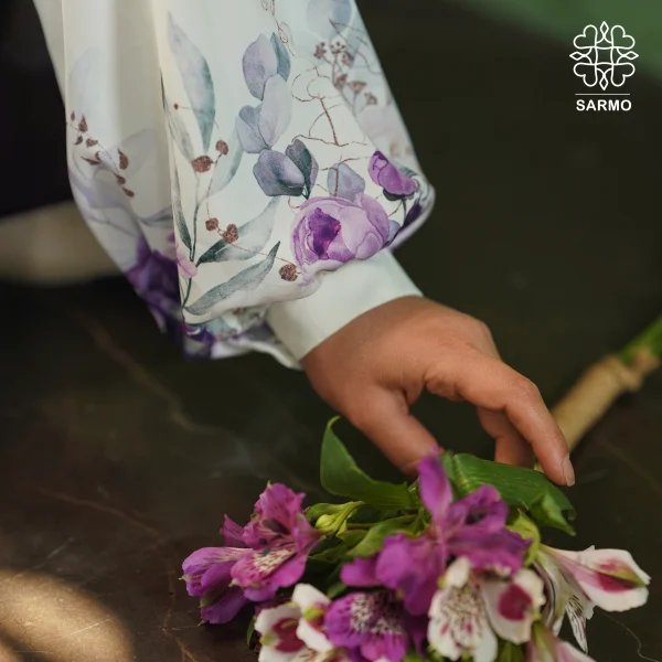 شومیز الیزه بهاران بنفش - تصویر 7