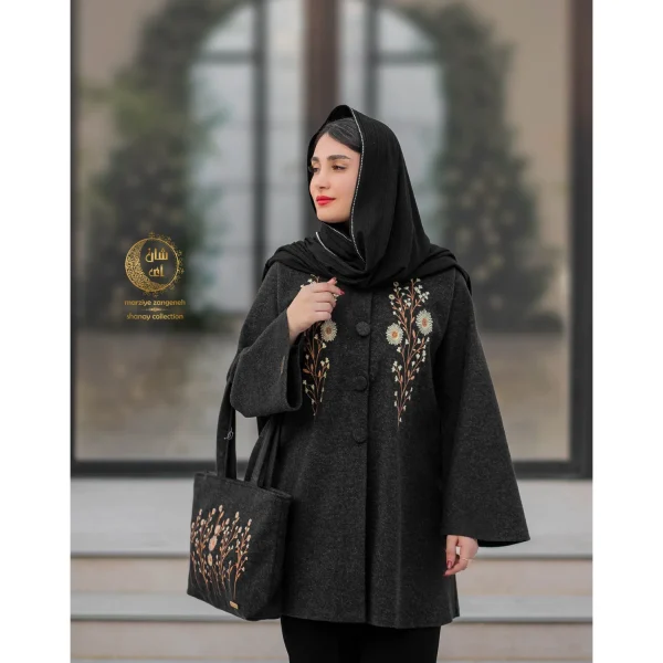 پالتو فوتر دیبا گلدوزی - تصویر 2