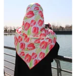 روسری ابریشم لاله قرمز