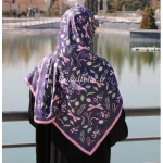 روسری ابریشم نازین سرمه ای