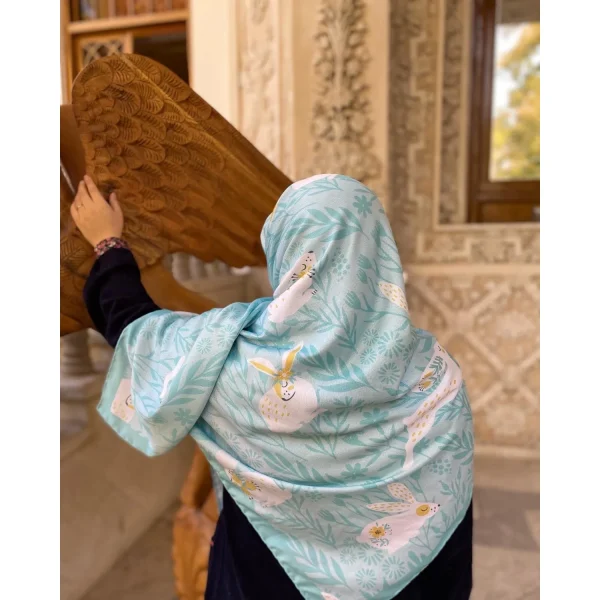 روسری نخ گارزا خرگوشک آبی - تصویر 2
