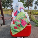روسری نخی قواره متوسط (قواره 110) داستانی سبز - تصویر 3