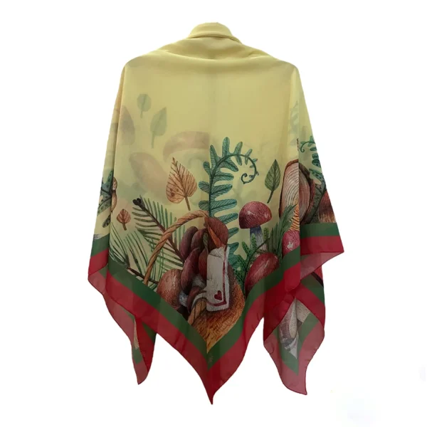 روسری نخی قواره متوسط (قواره 110) گردش پاییزی حاشیه دار - تصویر 2