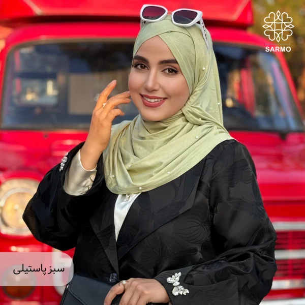 شال کویتی کشی با مروارید سفید - Image 26