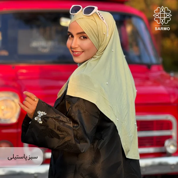 شال کویتی کشی با مروارید سفید - Image 27