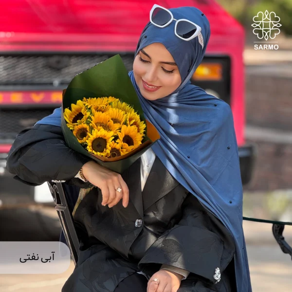 شال کویتی کشی با مروارید مشکی - Image 6