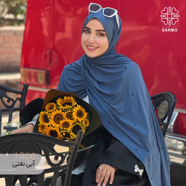 شال کویتی کشی با مروارید مشکی - Image 7