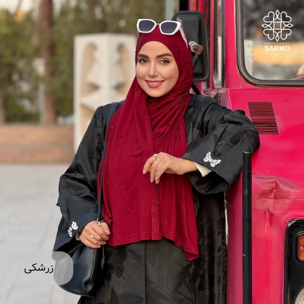 شال کویتی کشی با مروارید مشکی - Image 10
