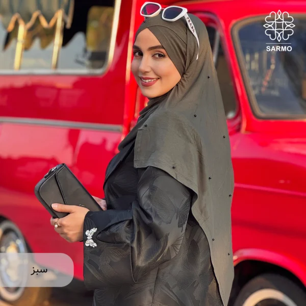 شال کویتی کشی با مروارید مشکی - Image 14