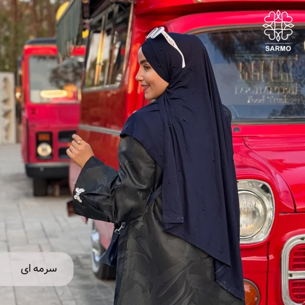 شال کویتی کشی با مروارید مشکی - Image 19