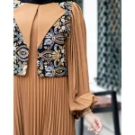 ست پیراهن و جلیقه گلبرگ شتری - Image 2