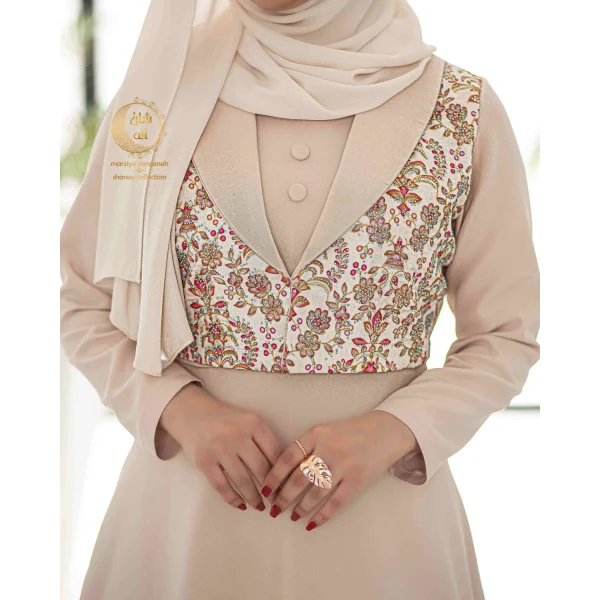 پیراهن کرپ باربی الیزابت صورتی - Image 5