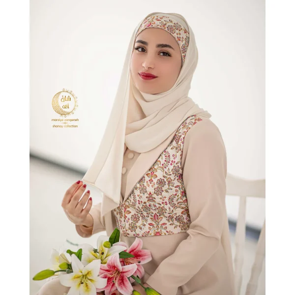 پیراهن کرپ باربی الیزابت صورتی - Image 2